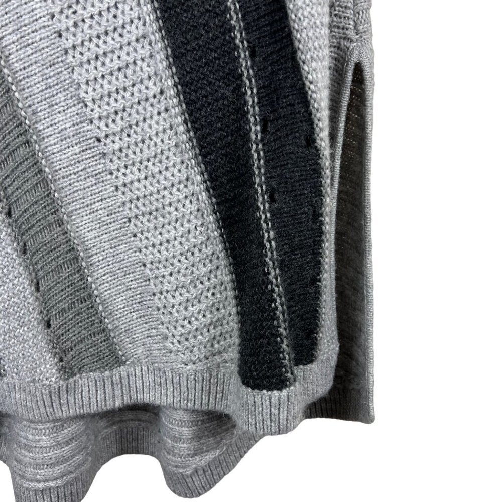 TALBOTS Wool Belnd Grey Cowl Neck Ponch Size L/XL - Picture 7 of 11